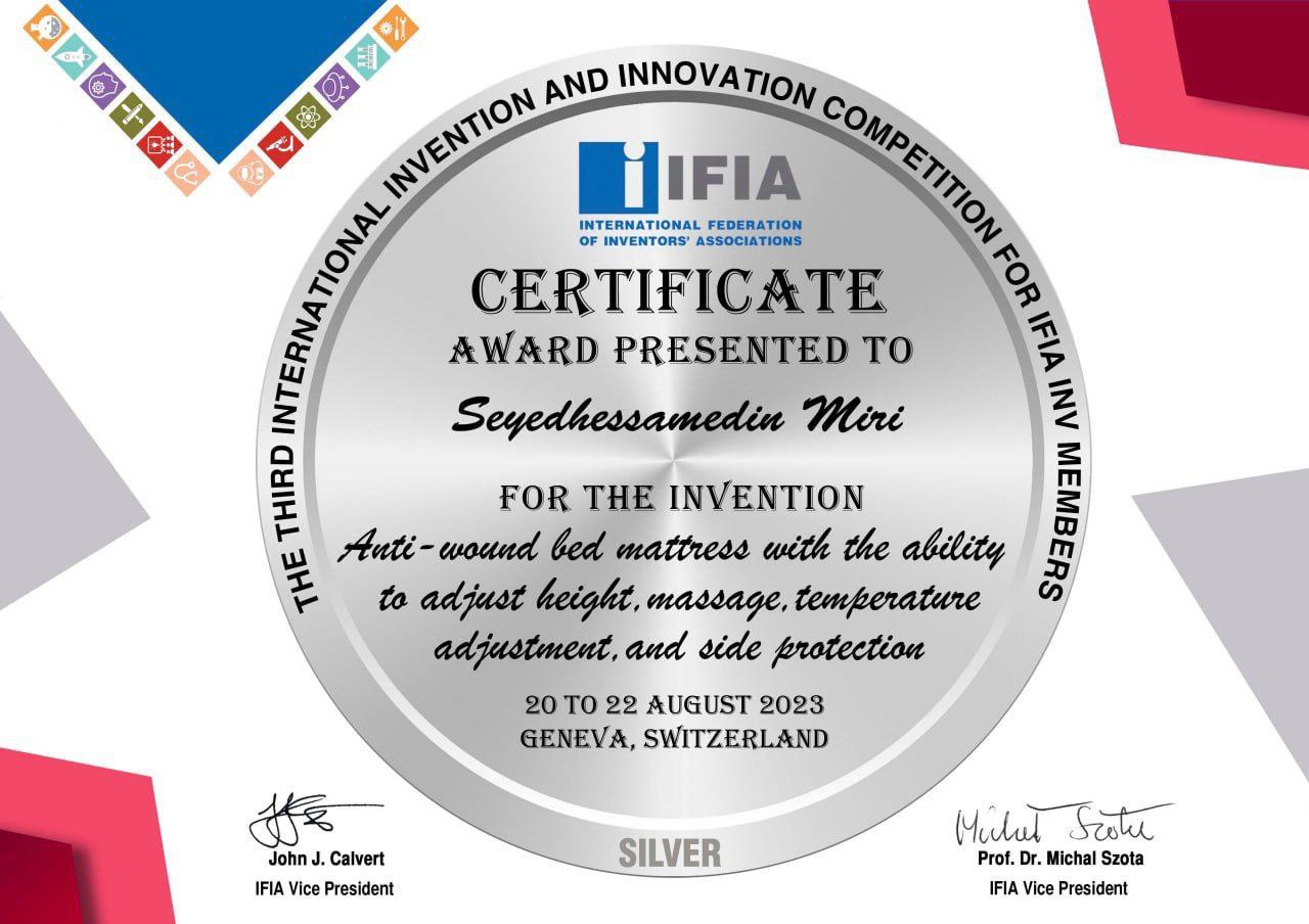 کسب مدال نقره مسابقات اختراعات سوئیس توسط دانشجوی دانشکده مکانیک